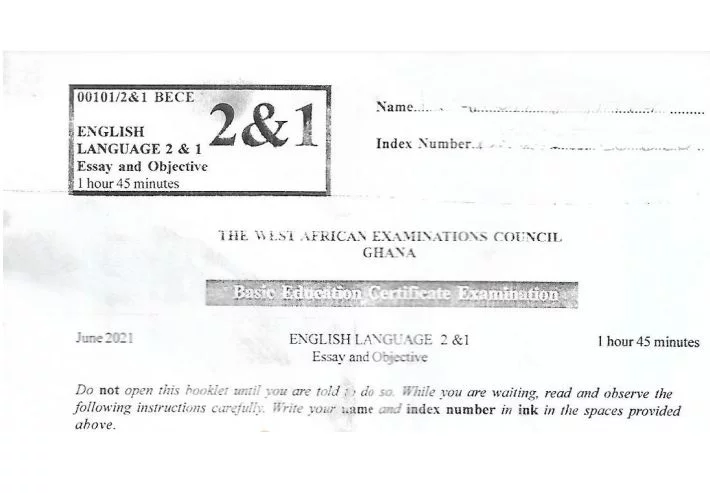 Pictures of 2024 BECE questions