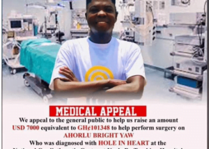 Urgent Appeal: Ahorlu Bright Yaw Needs GHS 101K for Life-Saving Hole-in-Heart Surgery