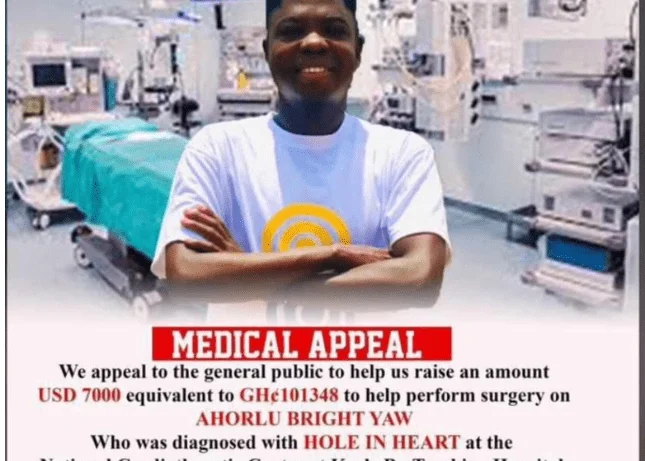 Ahorlu Bright Yaw Needs GHS 101K for Life-Saving Hole-in-Heart